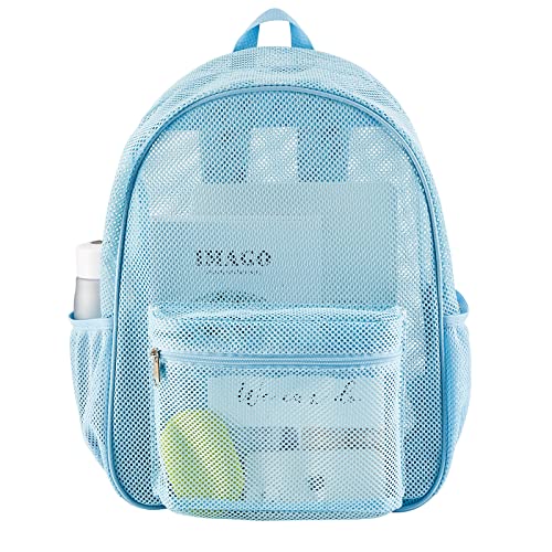 COVAX Heavy Duty Mesh Backpack, See Through, Blue - image 1