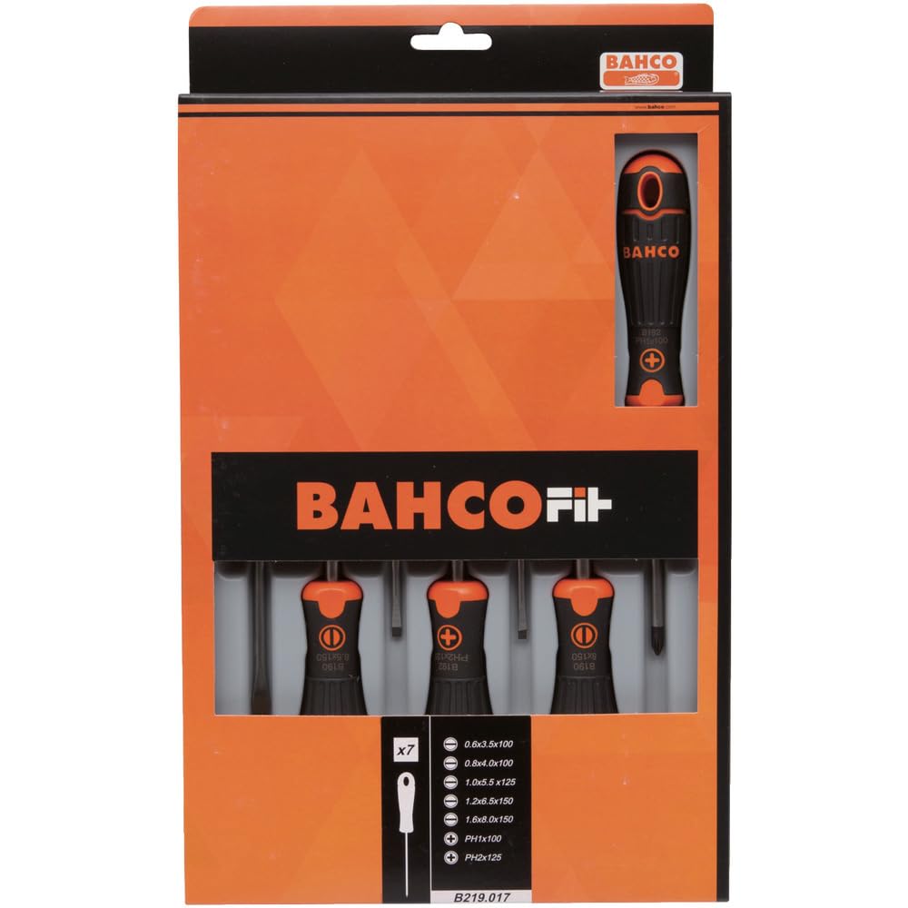 Bahco Multi-Colour Bahcofit Screwdriver Set, 7 Piece
