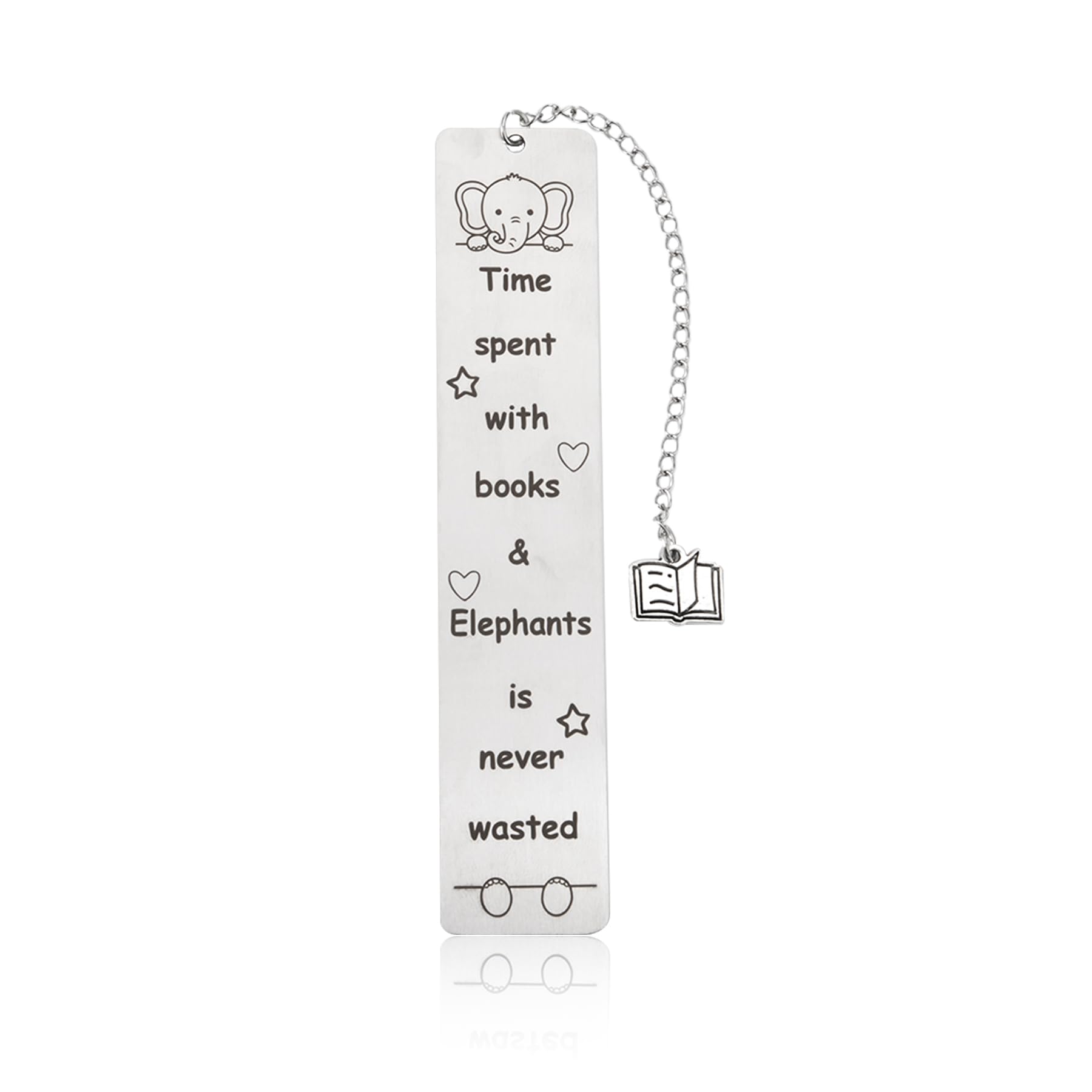 Wasise Elephant Bookmark - Elephant Gifts for Women, Metal Bookmark for Women, Funny Book Mark, Book Tails Bookmarks, Gifts for Books Lovers, Heartwarming Books Lover Gift for Good Friend