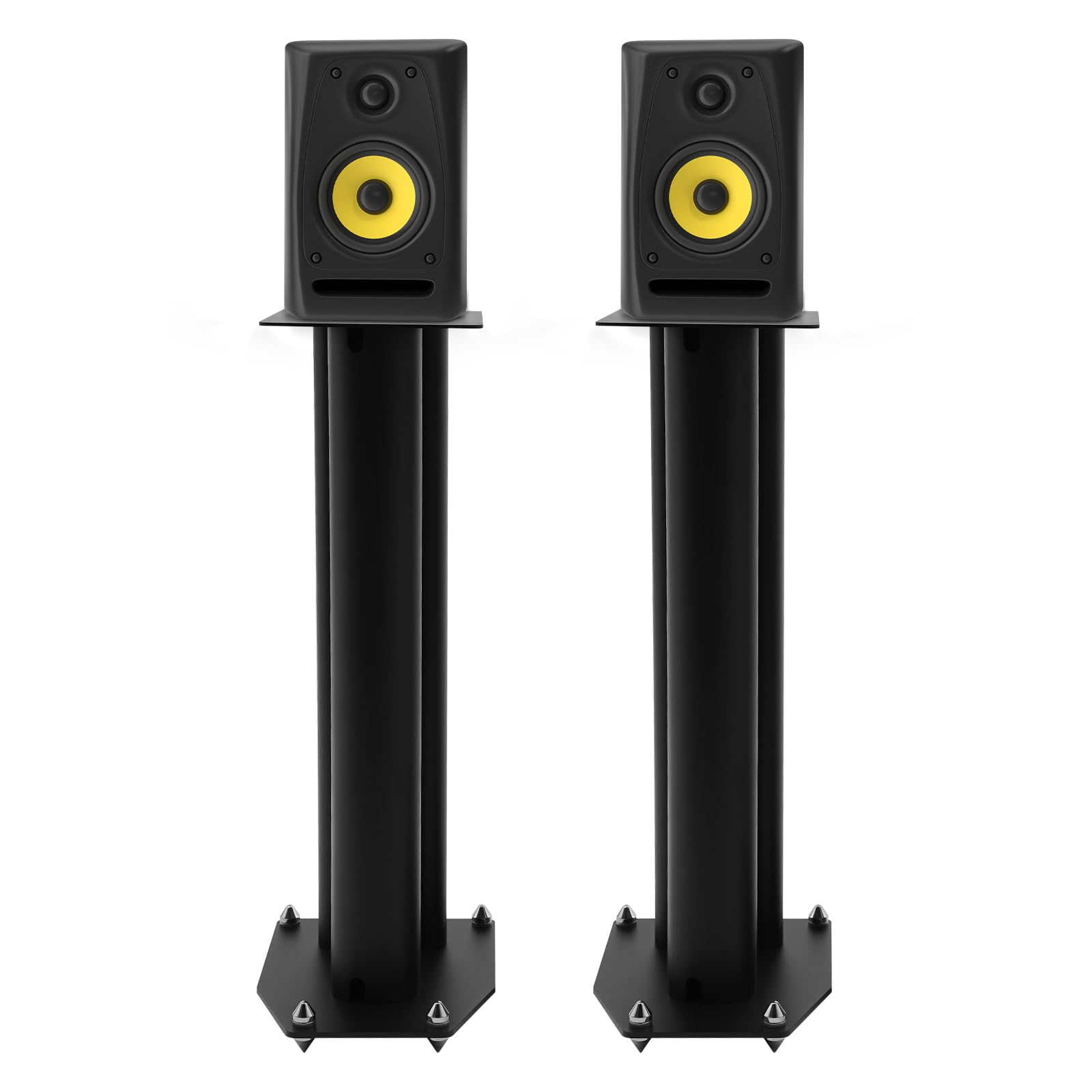 2 supporti per altoparlanti autoportanti, con unghie dei piedi, può contenere 50 kg, altezza 60 cm, supporto universale per casse elettroniche, colore nero