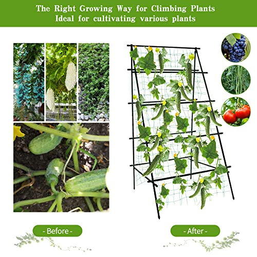 Scendor Cucumber Trellis 69.8" H X 36" W, A Frame Garden Trellis For Raised Bed Climbing Plants Metal+Pe Coated Grow Support For Vines, Vegetables #TOP3