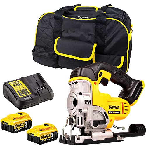 Dewalt DCS331N 18V Cordless Jigsaw with 2 x 5.0Ah DCB184 Batteries & DCB115 Charger in Bag