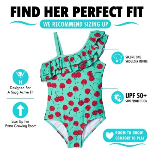 Image of Kanu Surf Girls Morgan Floral Ruffle 1-Shoulder 1-piece Swimsuit
