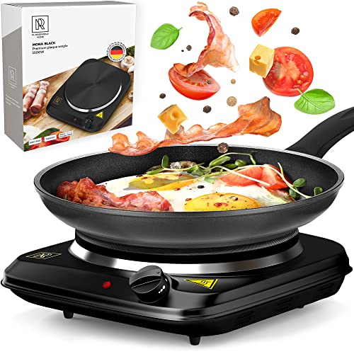 Plaque De Cuisson 1500W Simple De Qualité Supérieure - Noir Plaque Electrique 1 feu Et Long Câble De 150 cm, Plaque Chauffante Electrique Pour Bureau, Voyage Et Maison M. ROSENFELD HOME Cover