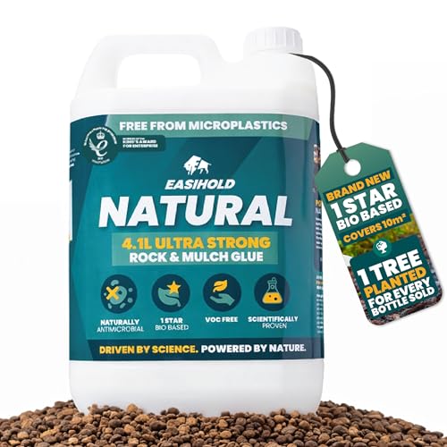 Vuba Easihold 4.1L Gravel Glue Rock Stone Adhesive & Mulch Binder Natural Non-Toxic Ready-to-Use Pea Gravel & Bark Stabiliser for Landscaping Paths Patio Borders 10m Coverage 3-Year Protection
