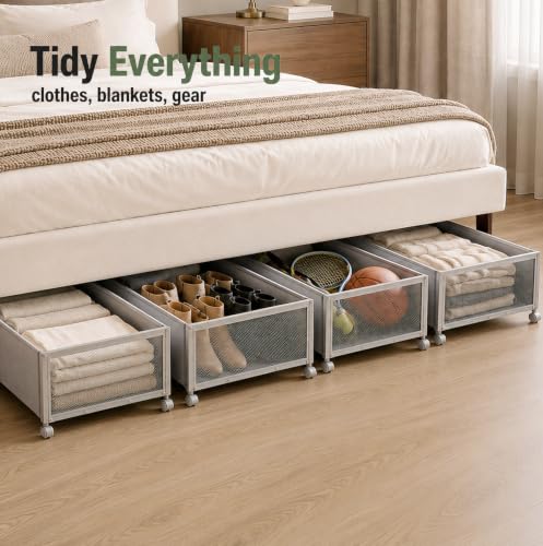 Image of Fokyfok 2Pack Under Bed Storage Containers,10 inch Height,31 inch Long