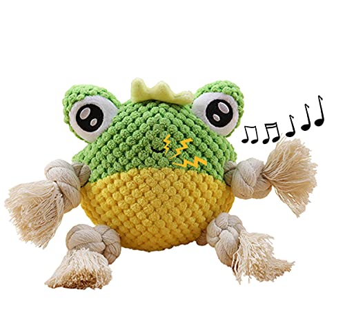 TNFUU Hundespielzeug Unzerstörbar Hundespielzeug Welpen Hundespielzeug Quietschend, IntePuzzle-Spiel, Hundespielzeug für kleine, mittelgroße Hunde, Spaß zum Jagen und Apportieren (Frosch) Cover