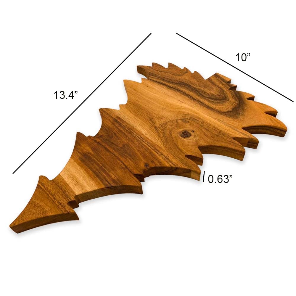 WOODLERY Christmas Tree Shaped Wood Cutting Board for kitchen, Tree Shaped Wood Cutting Board, Christmas Decorative Serving Tray (Leafy Christmas Tree Board 13