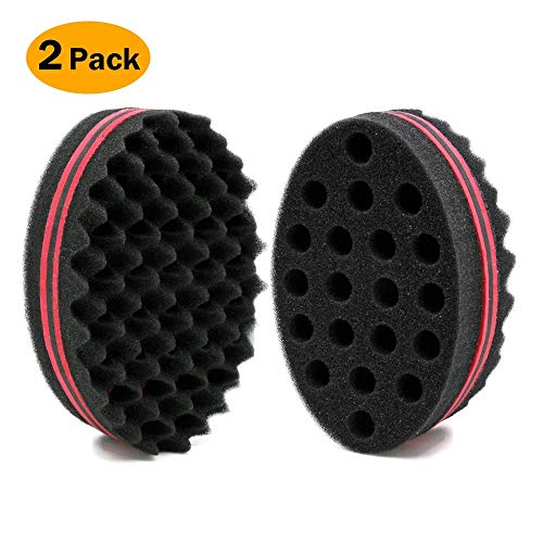 TEEROVA 2 Packs Oval Big Holes Hair Twist Sponge Magic Barber Dreads Locking Twist Afro Curl Wave Sponge Hair Brush Sponge