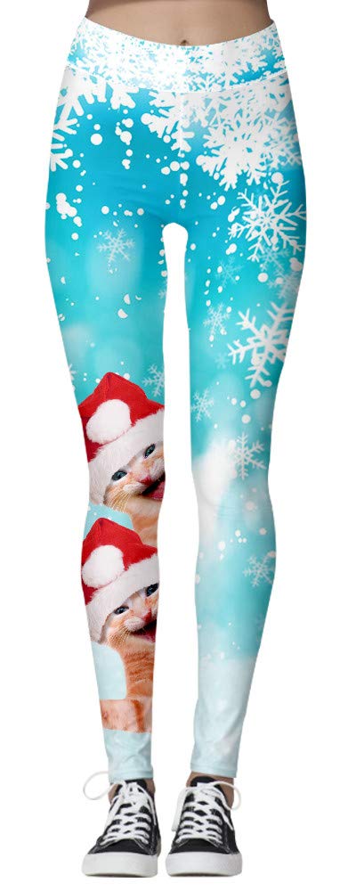 Imbry Women's Pattern 02 Christmas Costume Leggings Workout Running Tights Yoga Pants(L/Xl,02)