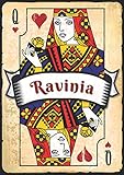 Ravinia: Taccuino A5 | Nome personalizzato Ravinia | Regalo di compleanno per moglie, mamma, sorella, figlia ... | Design: carte da gioco | 120 pagine ... formato A5 (14.8 x 21 cm) (Italian Edition)