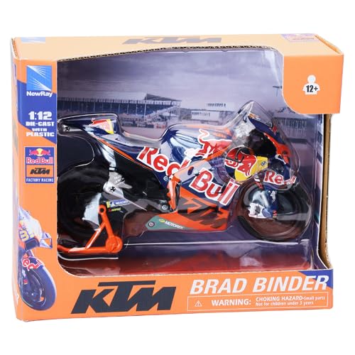 New Ray - Moto Miniature KTM RC16 Brad Binder N°33 - Réplique Fidèle Et Détaillée De La Moto Du Pilote Sud-Africain - Un Modèle De Collection Et De Jeu -...