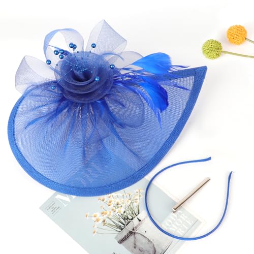 Image of DRESHOW Women Fascinator Hats Tea Party Hat Vintage Pillbox Hat Headband for Cocktail