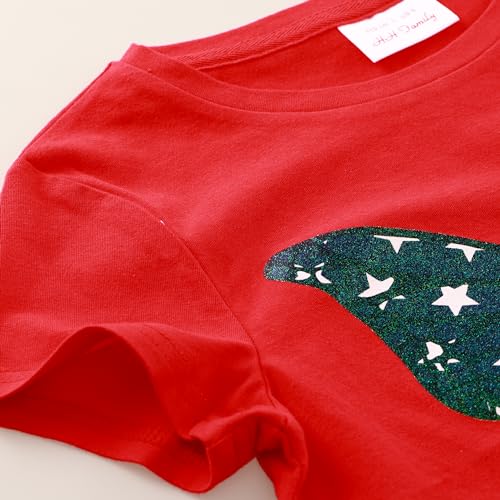 Image of 4th of July Shirts for Girls Patriotic American Flag Kids Clothing
