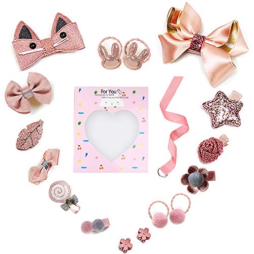 Baby Girl's Hair Clips Cute Hair Bows Baby Elastic Hair Ties Hair Accessories Ponytail Holder Hairpins Set For Baby Girls Teens Toddlers, Assorted styles, 18 pieces Pack