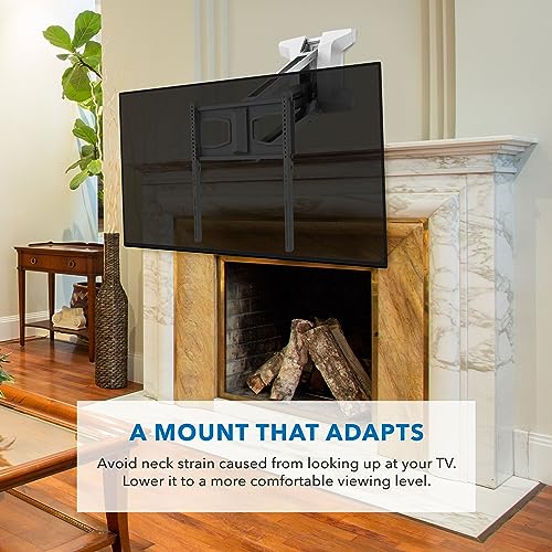 Mount-It! MI-386W Motorized Fireplace Tv Wall Mount | Remote Control Electric Pull Down Mantel Mounting Bracket thumb #3