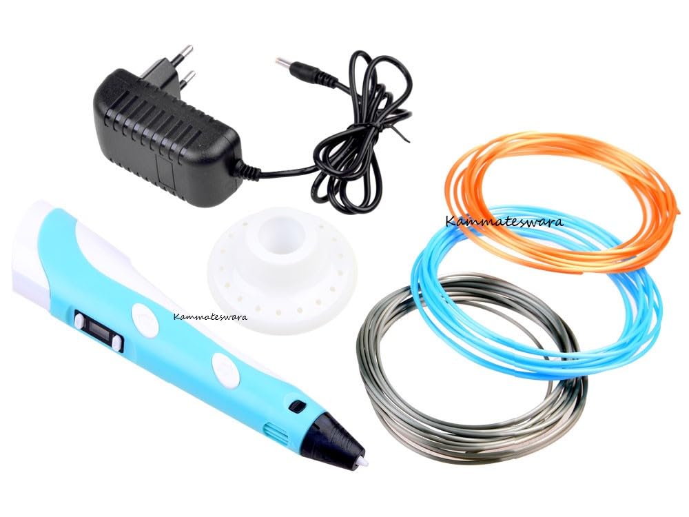 3D Pen with Adapter in 3D Printing Pen with 3 * 1.75MM PLA Filaments | 3D Printing Pen | 3D Pen Set with PLA Filament and Adapter(Blue)-image-37