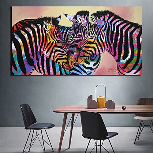 Diamond Painting 5D Kits Complets de Haute Qualité à Motif Zèbres Multicolores