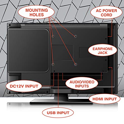 Axess TVD1805-15 LED HDTV Includes AC/DC TV DVD Player HDMI/SD/USB Inputs, Wall Mountable, Stereo Speaker (15.6 Inch) - Thumbnail 3