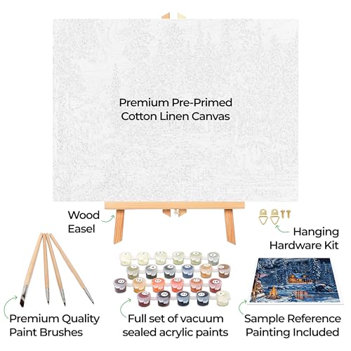 Ledgebay DIY Paint by Numbers Kit for Adults Framed Canvas Beginner to Advanced Paint by Numbers Kit Kits Include Acrylic Paint Set Brushes Tabletop Easel (Aurora Bliss 16" x 20" Framed) by Ledgebay - Image 2