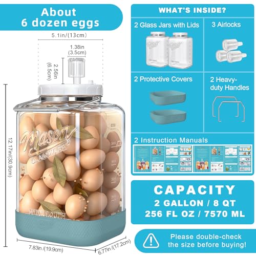 Bocaux de fermentation Absovetu pour éviter les moisissures des conserves 7.5L - 4
