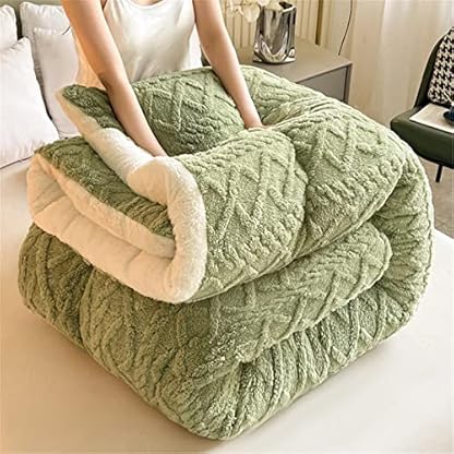 FFFF & OLFEH Bettdecke, Dicker Lamm-Kaschmir, Flauschige Kaschmir-Warm Sherpa Sofaüberwurf Winter Decke, Dicke Sofadecke Couchdecke, Flauschige Wohndecke für Couch (Blau,200×230CM-5kg) – Bild 7