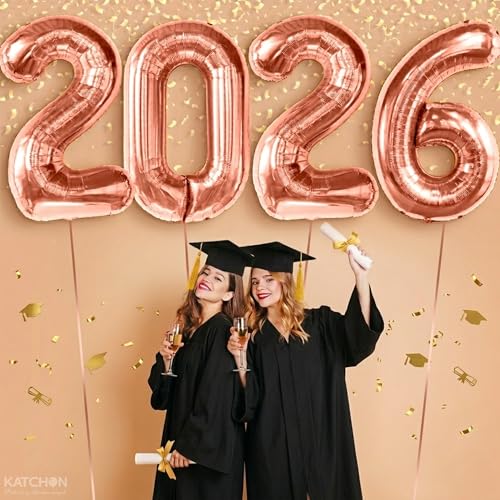 Image of Rose Gold 2026 Balloons 42 Inch, Rose Gold Graduation Decorations 2026, Foil Number 2026 Graduation Balloons Class of 2026 Decorations | Graduation Party Decorations | Prom Decorations 2026, Katchon