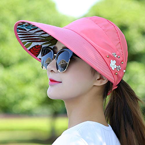 Chapeaux d'été pour femmes anti-UV et pliables dotés d'une visière large et confortable