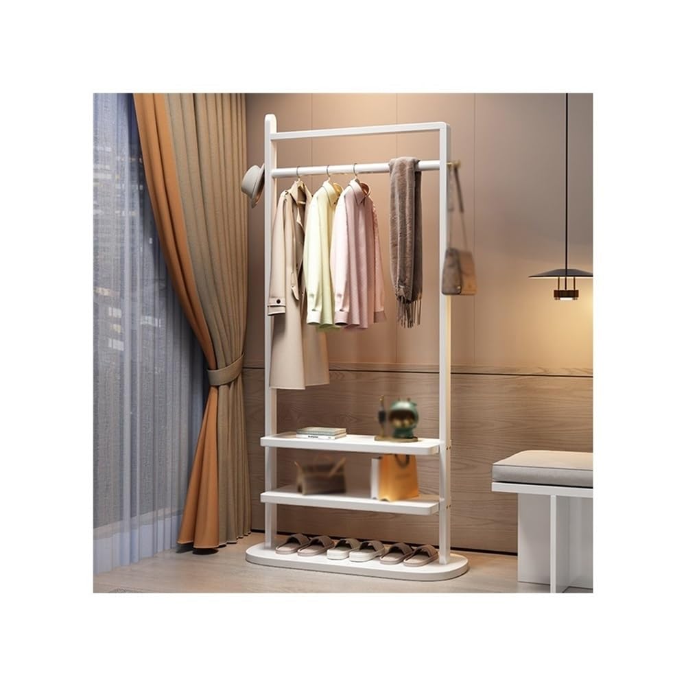 AILIUXIAOYAN Coat Rack Solid Wood Coat Rack Floor Bedroom Small Household Living Room Simple Hanger Hotel Homestay New Chinese Style Hanger(White)