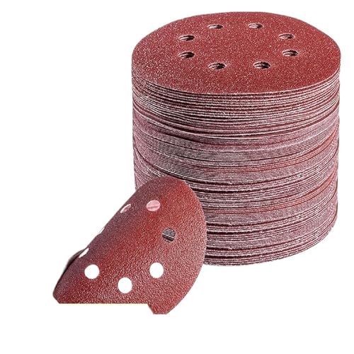 10 discos de lijado de 5 pulgadas y 8 agujeros, papel de lija adhesivo de gancho y bucle de 125 mm for lijadora orbital aleatoria, hojas abrasivas de grano 60-2000, 10 unidades(1200,10 Pieces)