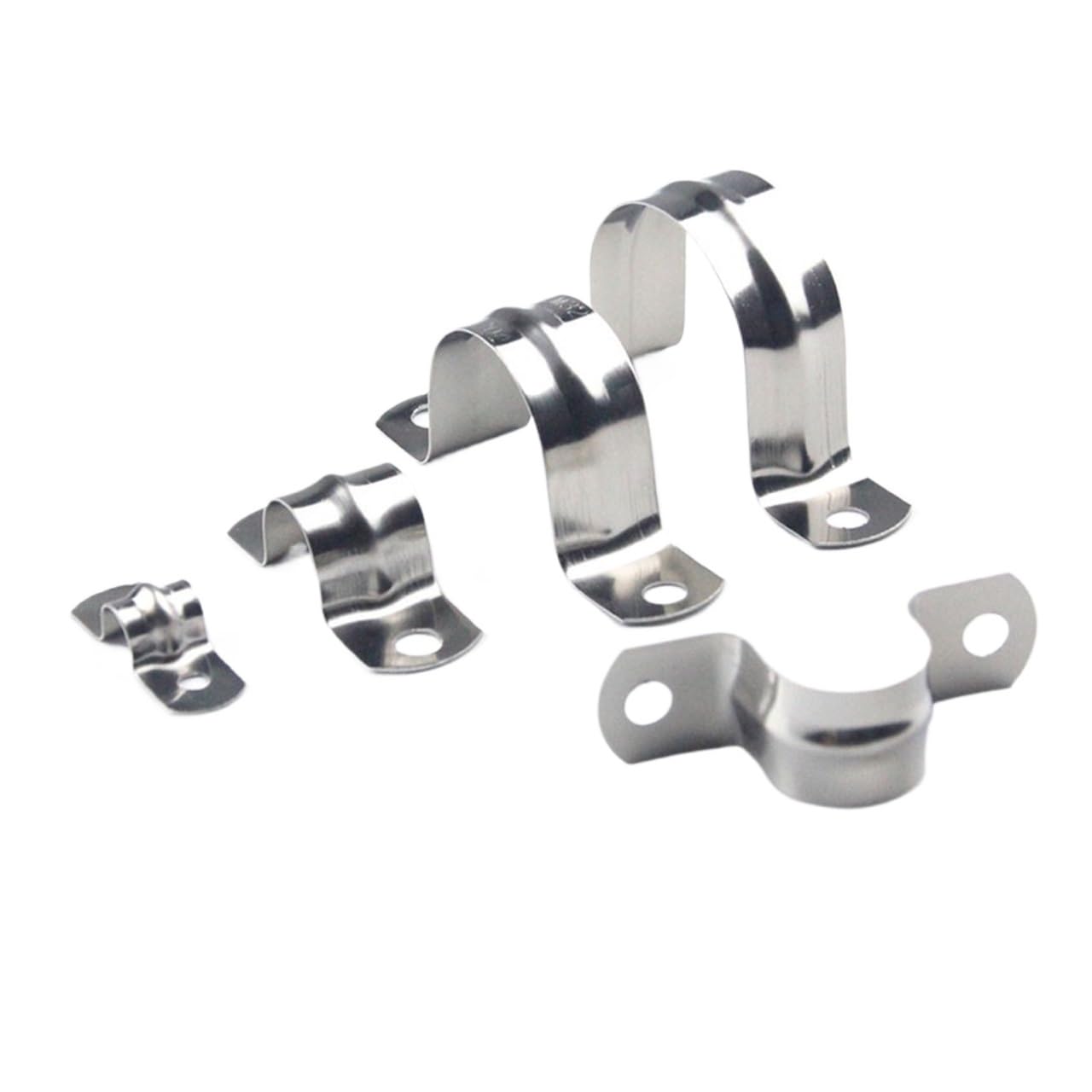 Pipe clamp,5/10Pcs 304 Stainless Steel Thickened Ohm Tube Card U Type Water Clamp Horseback Saddle Throat Hoop Bracket(60mm 5pcs)(70mm 5pcs)
