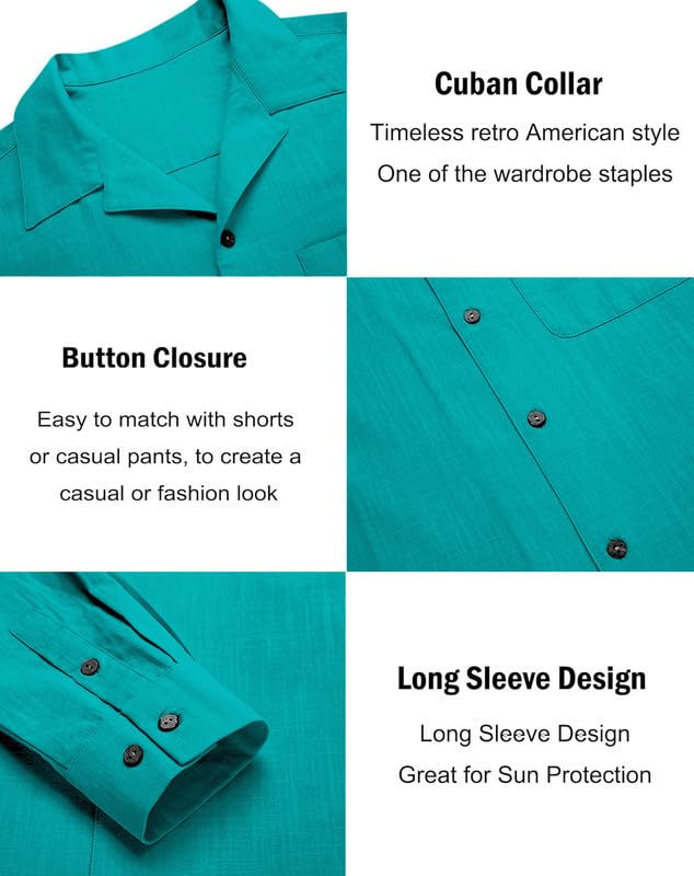 Image of Combo of Men's Casual Cotton Blend Shirt || Long Sleeve Button Down with Spread Collar | Lightweight Breathable Fabric | Stylish Solid Shirt for Beach, Office & Everyday Wear Pack of 2