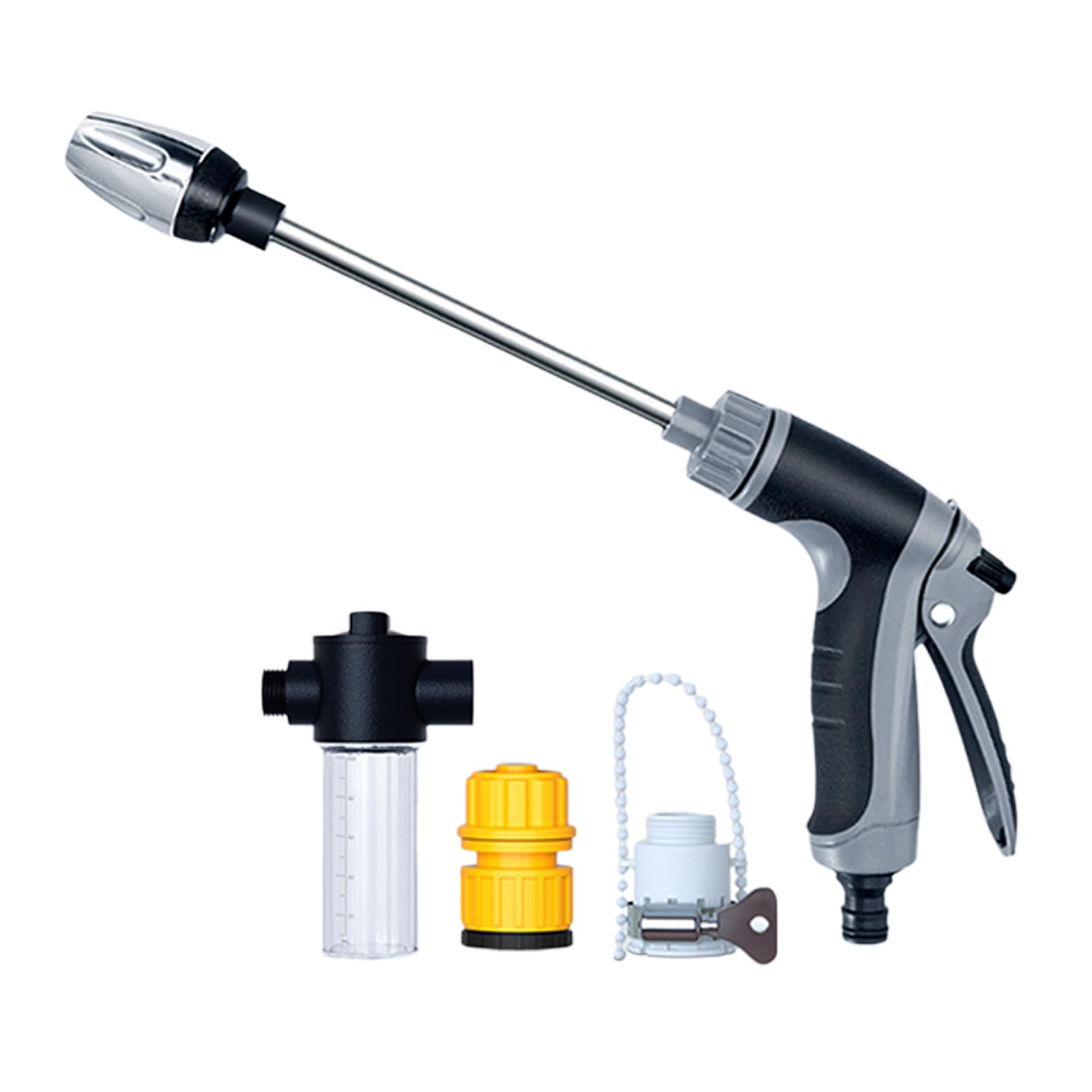 Multi Surfaces High Pressure Cleaning Tool with 2 Sprayed Modes for Driveways Gutters Flower Beds Garden Maintenance Ergonomic Hose Nozzle