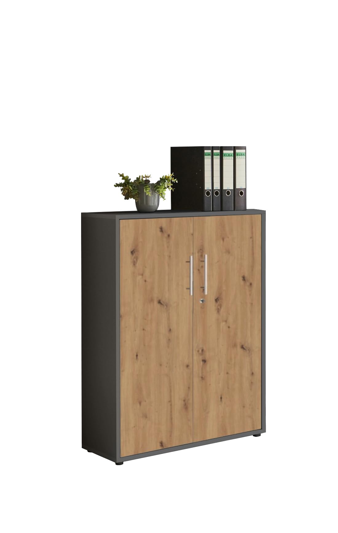 Aktenschrank in Anthrazit Artisan Eiche Office Edition abschließbar als Einzelschrank oder Schrankwand Verschiedene Ausführungen (Aktenschrank 3 OH)