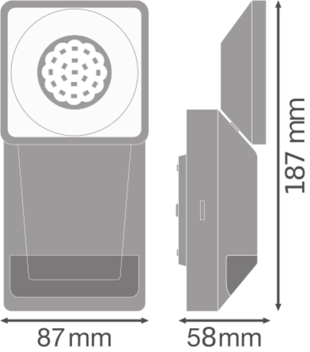 LEDVANCE Oprawa oświetleniowa: for ściana, ENDURA® PRO SPOT SENSOR / 8 W, 220…240 V, kąt rozsyłu światła: 50°, Zimna biel, 4000 K, materiał: polycarbonate (pc), IP55