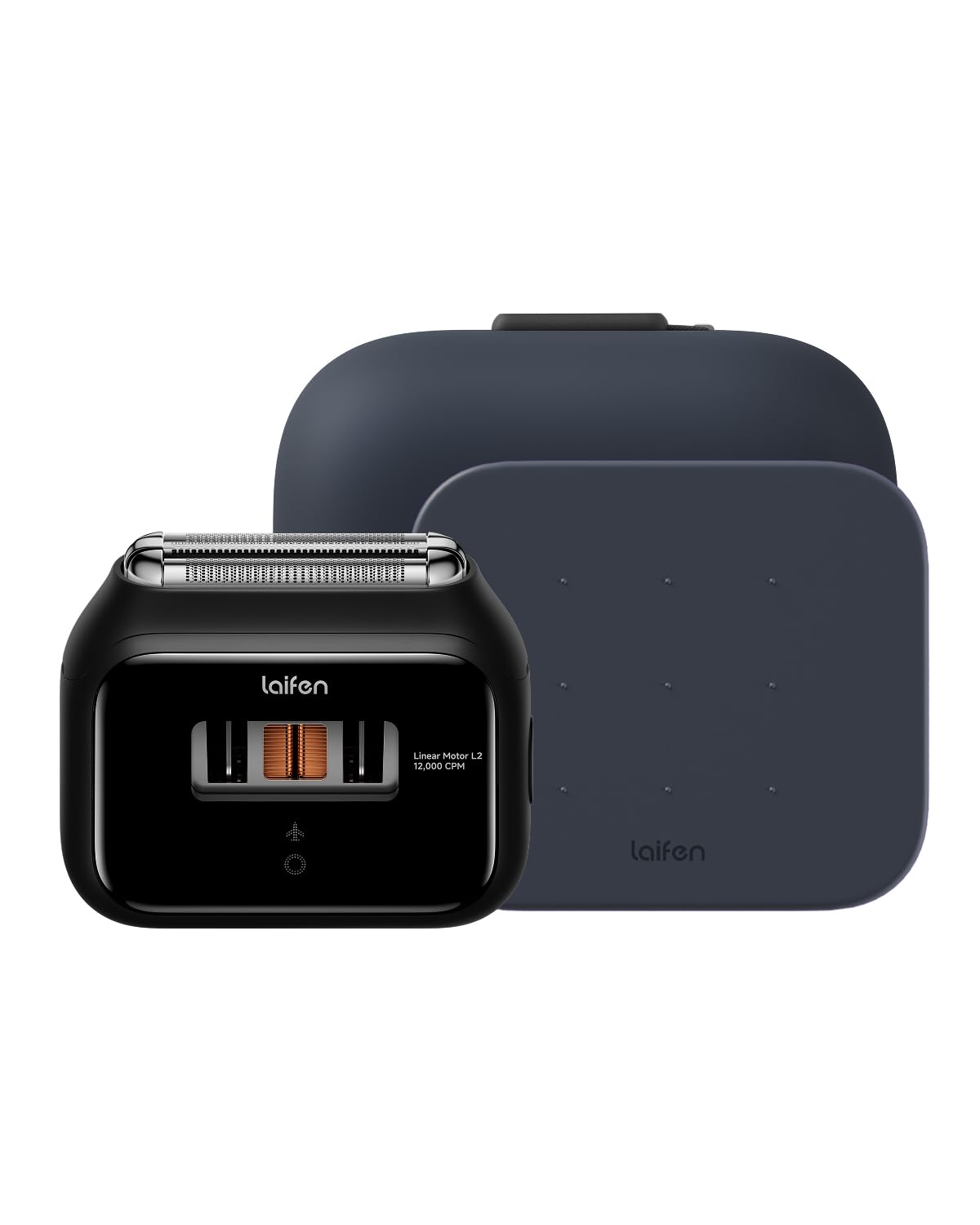 Laifen P3 Bundle Rasoio Elettrico a Lamina a 3 Lame con Accessori, Nero | Motori Lineari 2×12.000 Tagli/min., Rasatura a Secco e a Umido, Lamina 0,055 mm, Batteria 100 min, USB-C, IPX7