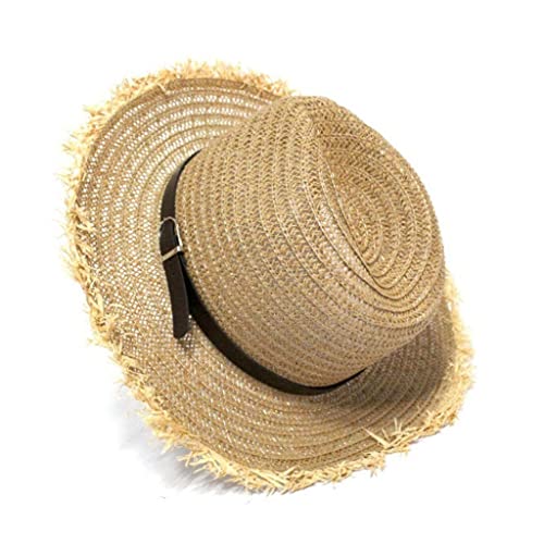Chapeau de plage en raphia à large bord anti-UV, la capeline légère contre le soleil d'été