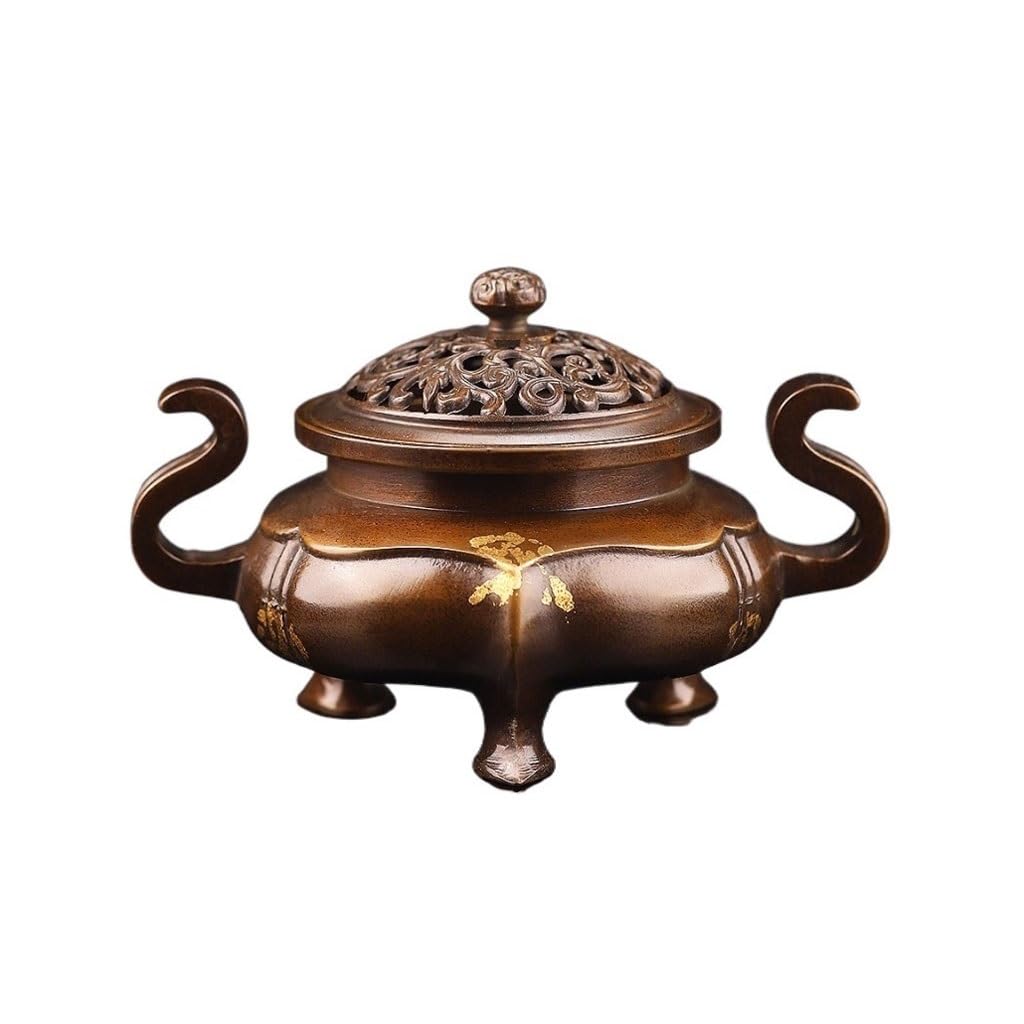 Incense Burner Indoor Large Sandalwood Incense Burner Household Desktop Pure Copper Holder Waterfall Incense Burne