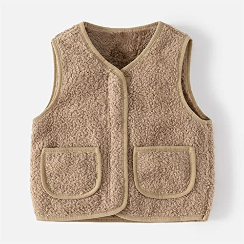 Toddler Baby Girls Boys Fall Winter Warm Vest Kids Fleece Jacket Zipper Warm Sleeveless Outerwear (Coffee, 7-8 Years)2