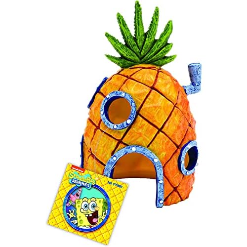 Penn-Plax (SBR10EO Spongebob Squarepants Officially Licensed Aquarium Ornament – Spongebob’s Pineapple House – Medium