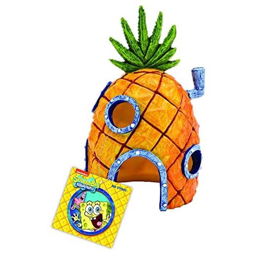 Penn-Plax Spongebob Squarepants Officially Licensed Aquarium Ornament – Spongebob’s Pineapple House – Medium
