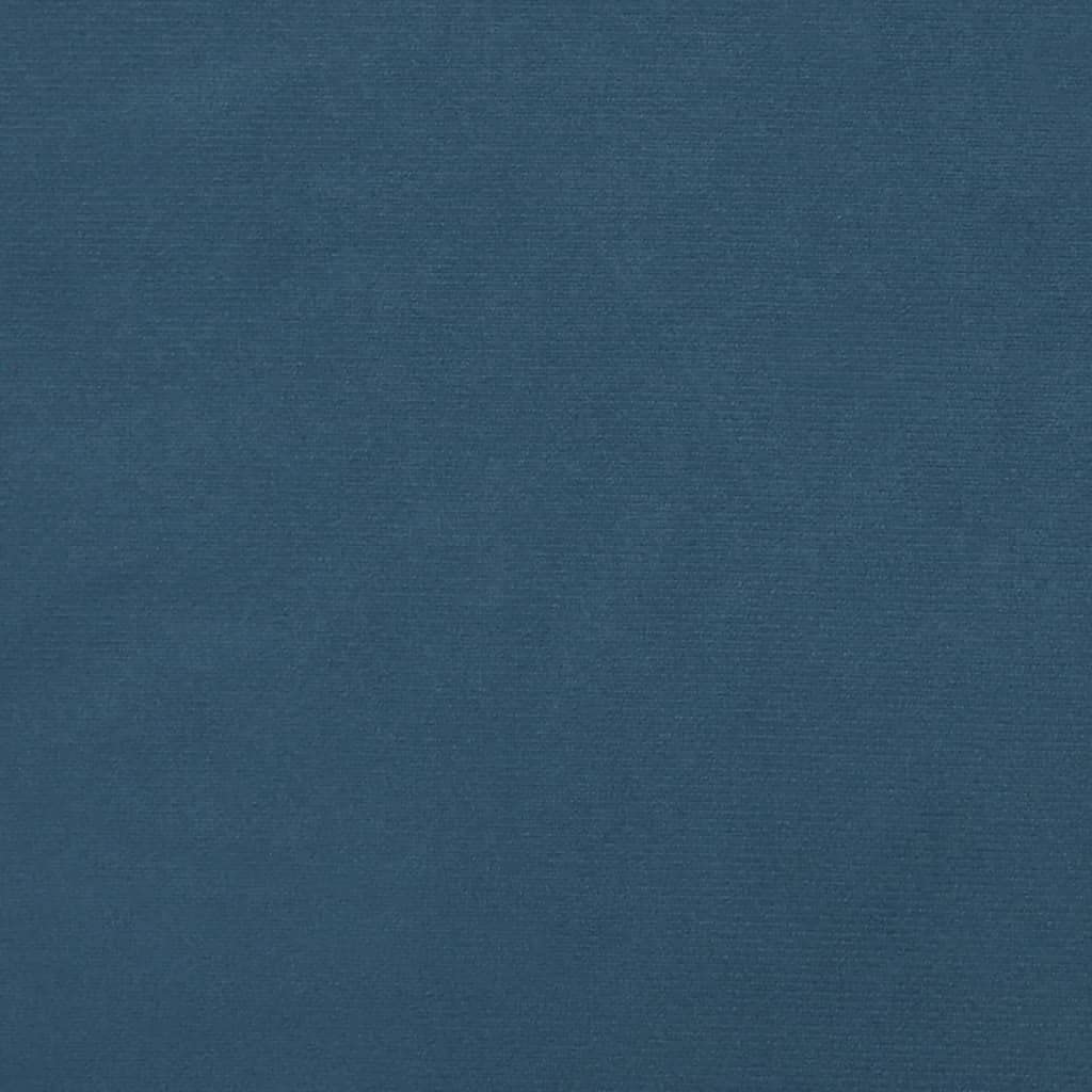 Velvet Bed Frame, 120x190 cm Dark Blue Single Platform Bed | Built with a solid pine wood frame and plywood slats, suitable for guest rooms and youth bedrooms.