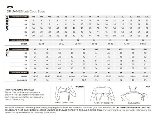 Dr. James Professional Lab Coat, Unisex, Classic Fit, Smartphone And Tablet Pockets, White, 40 Inch Length (5Xl) #TOP4