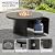 Kurapika 5 Piece Metal Outdoor Patio Furniture Set with Round Fire Pit Table, Patio Conversation Sets 4 Swivel Chairs with Thick Cushion and 40000 BTU Fire Pit Table, Navy Blue