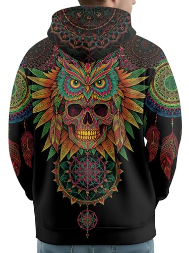 Image of PAGYMO Graphic Hoodies for Men Funny Novelty Pullover Hooded Sweatshirt | Funny 3D print, cool novelty design, colorful pattern, mens graphic pullover hoodie, sarcastic style, funky winter fashion