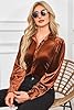 Newshows Women's Velvet Blouses Dressy Casual Butt... #5