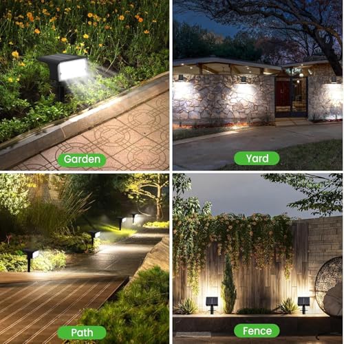 Image of XERGY Solar LED Spot Lights | Waterproof Outdoor Landscape Lighting | 3 Brightness Modes | Adjustable Head | 2 Install Options (Wall Mount & Ground Stake) | Auto On /Off for Garden, Lawn & Pathway