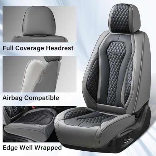 Image of Coverado Car Seat Covers Full Set, Black Seat Covers, Automotive Car Seat Cover, Car Seat Cushion, Car Seat Covers Front Seats Back Seat Covers, Car Seat Protector Universal Fit Most Cars