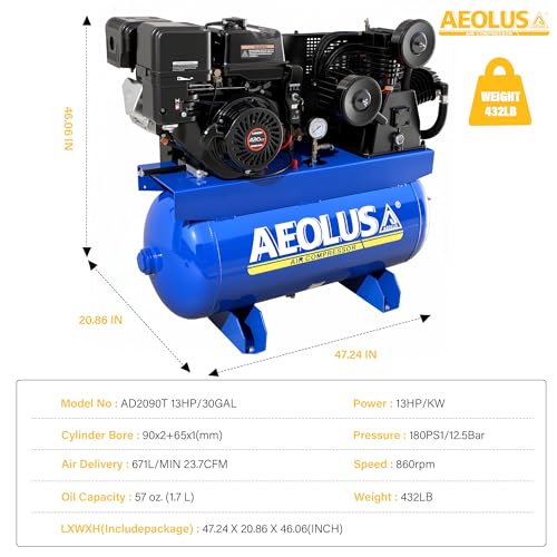 AEOLUS 30 Gal Gas Powered Compressor
