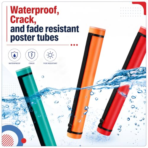 Image of Yahenda 6 Pcs Expandable Poster Tubes Bulk, 24 inch- 40 inch Extendable Blueprint Tube with Shoulder Strap Waterproof Portable Durable Round Cases for Drawing, Poster, Office Bulk Supply(Bright Color)
